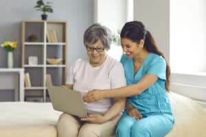 Senior home care helps seniors use technology to manage health and care