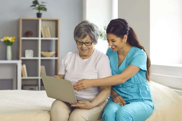 Senior home care helps seniors use technology to manage health and care